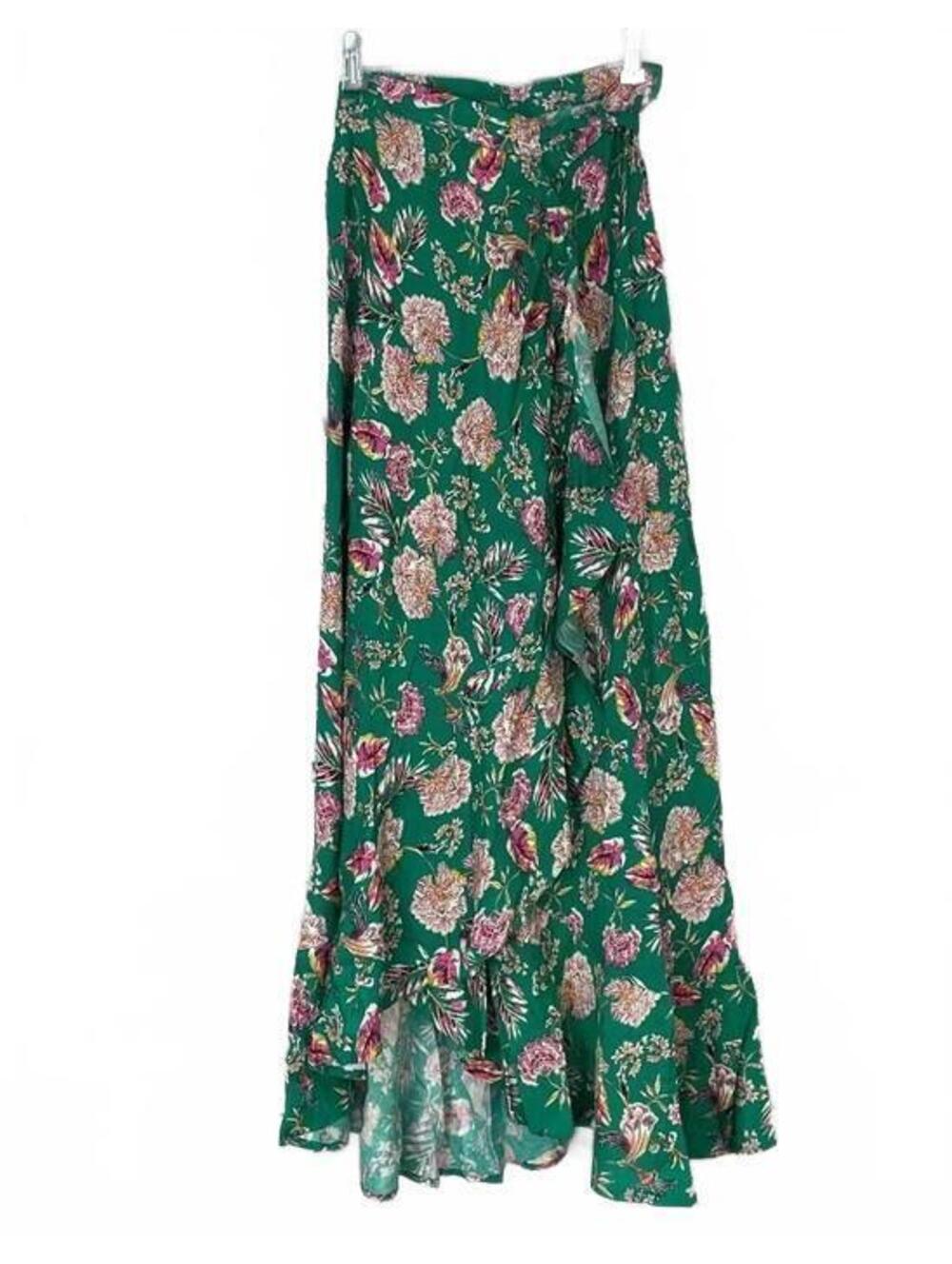 B.O.G. Collective Floral Botanical Maxi Wrap Skirt 38"L Size L